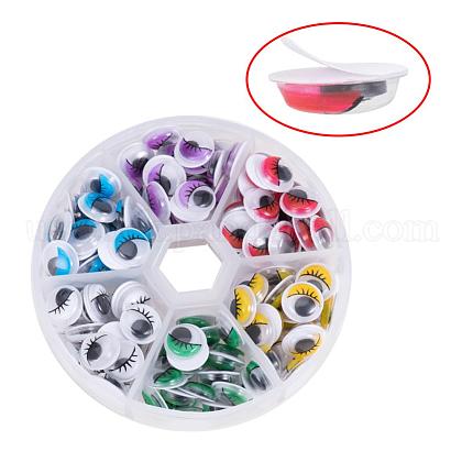 Multicolor Self-adhesive Wiggle Eye Sheets Peel and Stick Round Moving Wobbly Googly Eyes 10mm 1 Box US-KY-PH0002-03-10mm-1