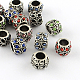 Antique Silver Plated Alloy Rhinestone Large Hole European Beads US-MPDL-R041-02-1