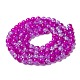 Spray Painted Crackle Glass Beads Strands US-CCG-Q002-8mm-09-2