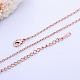 Real Rose Gold Plated Tin Alloy Cable Chain Necklaces US-NJEW-BB10198-18-2
