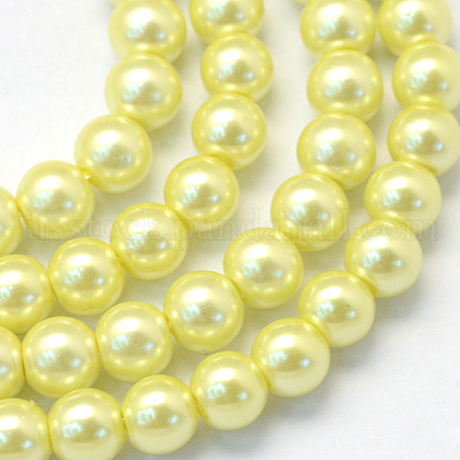 Baking Painted Pearlized Glass Pearl Round Bead Strands US-HY-Q003-4mm-64-1