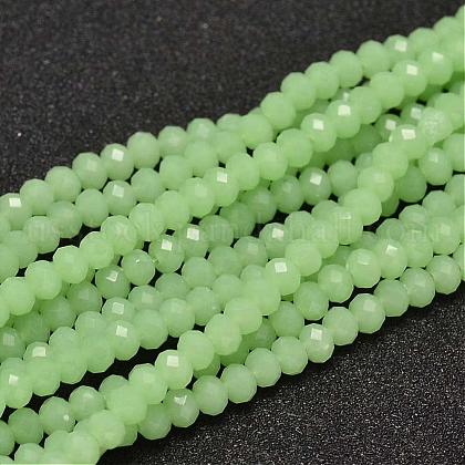 Faceted Rondelle Glass Beads Strands US-GLAA-I033-4mm-07-1