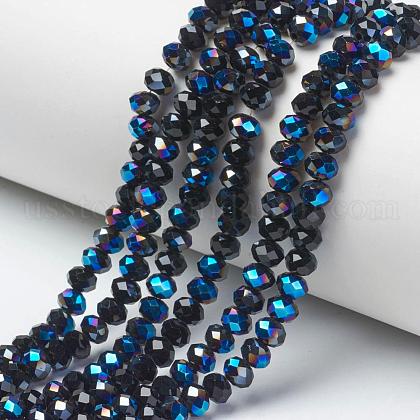 Electroplate Glass Beads Strands US-EGLA-A034-T8mm-I03-1