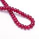 Faceted Rondelle Dyed Natural White Jade Bead Strands US-G-R343-4x6-07-3
