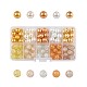 Caramel Mix Baking Painted Crackle Glass & Glass Pearl Bead Sets US-HY-X0009-10mm-02-1