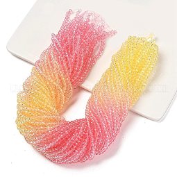 Transparent Painted Glass Beads Strands US-DGLA-A034-T4mm-A09