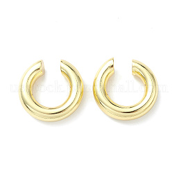 Rack Plating Brass Ring Cuff Earrings for Women US-EJEW-H135-01G-01