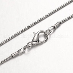 Brass Round Snake Chain Necklaces US-NJEW-R171-01
