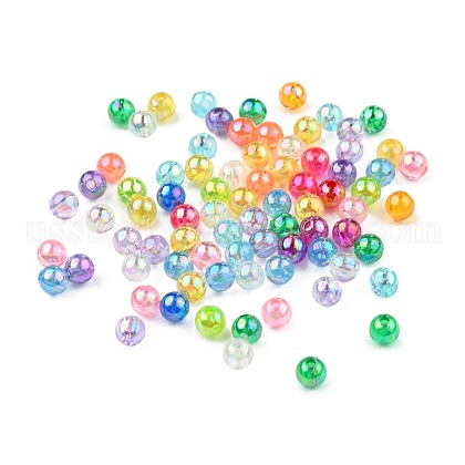 AB Color Round Transparent Acrylic Spacer Beads Mix US-X-PL732M-1