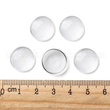 Transparent Glass Cabochons&nbsp;US-GGLA-R026-15mm-5