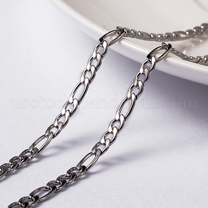 304 Stainless Steel Figaro Chains US-CHS-L014-05P-1