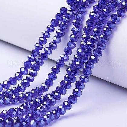 Electroplate Glass Beads Strands US-EGLA-A034-T4mm-A11-1