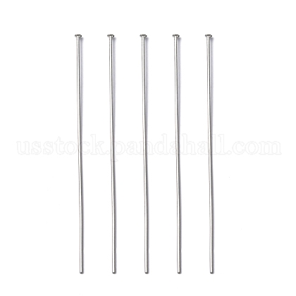 304 Stainless Steel Flat Head Pins US-STAS-E023-0.6x50mm-1