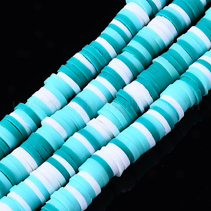 Handmade Polymer Clay Beads Strands&nbsp;US-CLAY-R089-6mm-085-4