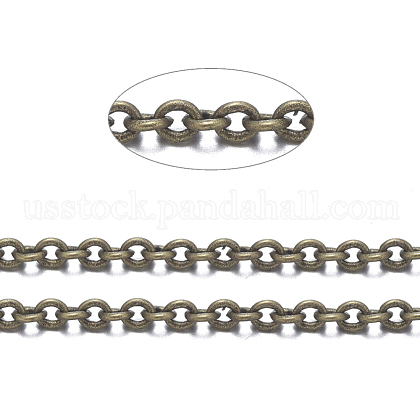 Brass Cable Chains US-CHC-034Y-AB-NF-1