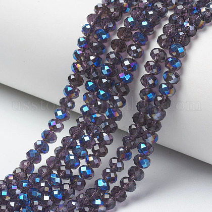 Electroplate Glass Beads Strands US-EGLA-A034-T6mm-I06-1