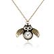 Alloy Cute Open Close Wing Owl Pendant Necklace Quartz Pocket Watch US-WACH-N006-01-1