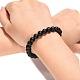 Synthetic Black Stone Beaded Stretch Bracelets US-B072-3-5