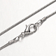 Brass Round Snake Chain Necklaces US-NJEW-R171-01-1