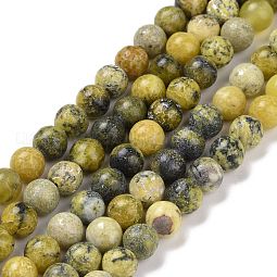 Natural Yellow Turquoise(Jasper) Beads Strands US-G-Q462-6mm-22