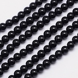 Natural Black Tourmaline Round Bead Strands US-G-I160-01-6mm