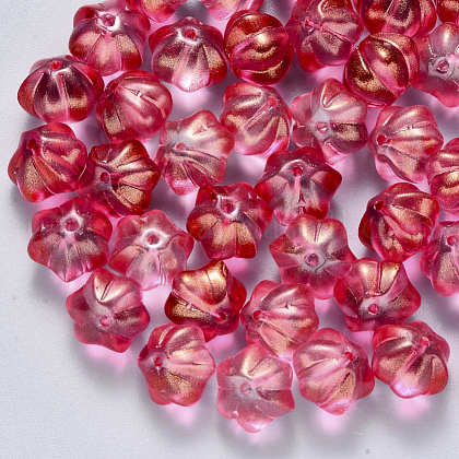 Transparent Spray Painted Glass Beads US-GLAA-S190-005A-03-1
