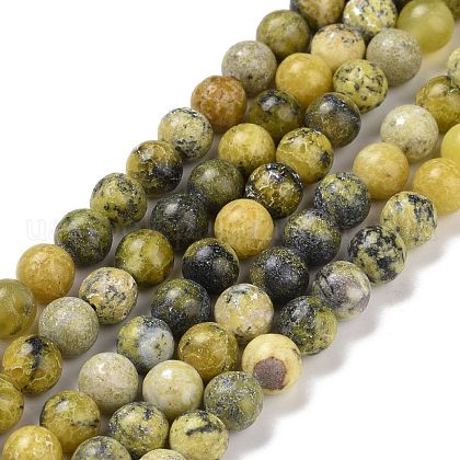 Natural Yellow Turquoise(Jasper) Beads Strands US-G-Q462-6mm-22-1