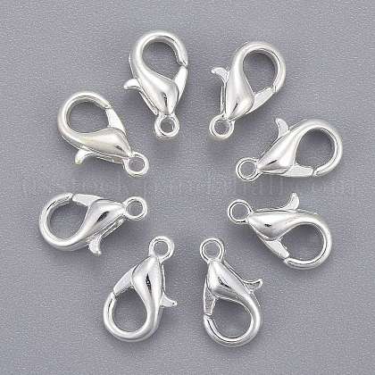 Silver Color Plated Zinc Alloy Lobster Claw Clasps US-X-E103-S-1