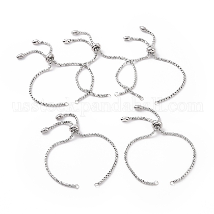 Adjustable 304 Stainless Steel Slider Bracelets Making US-STAS-T050-030P-1