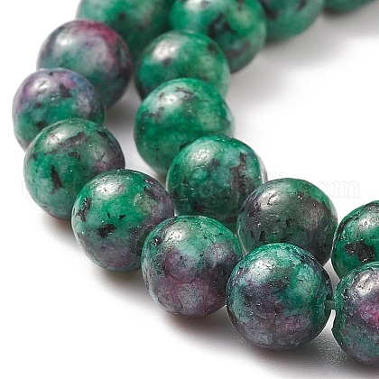 Round Dyed Natural Gemstone Bead Strands&nbsp;US-G-R345-8mm-15-3