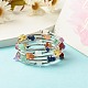 5-Loop Natural Mixed Stone Chip Beaded Wrap Bracelets for Women US-BJEW-JB01517-11-2
