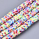 Rainbow Color Handmade Polymer Clay Beads Strands US-CLAY-R091-6mm-02-1