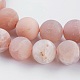 Frosted Round Natural Sunstone Bead Strands US-G-L357-8mm-06-3