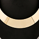 Golden Iron Crescent Moon Shaped Choker Necklaces Torques US-NJEW-V0393-4