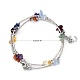 Three Loops Natural Gemstone Beaded Wrap Bracelets US-BJEW-JB02331-03-6