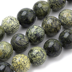 Natural Serpentine/Green Lace Stone Beads Strands US-G-S259-15-8mm-1