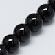 Natural Black Agate Round Beads Strands US-G-L086-A-01-2