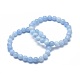 Natural & Dyed White Jade Bead Stretch Bracelets US-BJEW-K212-C-018-1