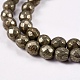 Natural Pyrite Round Beads Strands US-G-L031-6mm-02-2