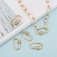 Brass Micro Pave Clear Cubic Zirconia Screw Carabiner Lock Charms US-ZIRC-T010-10G-6