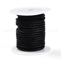 Braided Cowhide Leather Cord US-NWIR-N005-01C-6mm