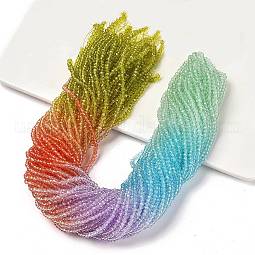 Transparent Painted Glass Beads Strands US-DGLA-A034-T2mm-A12