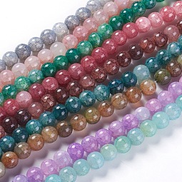 Crackle Glass Beads Strands US-CCG-L002-C-M