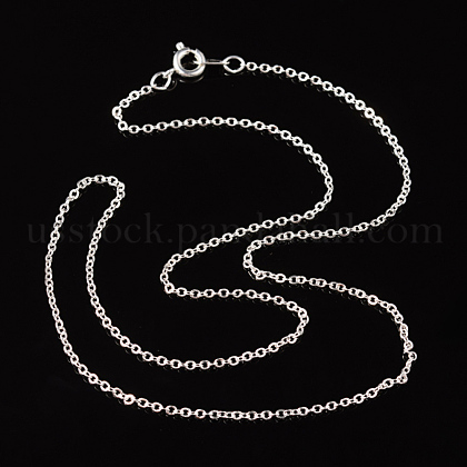 Nickel Free Silver Color Plated Brass Chain Necklaces US-X-SW028-S-1