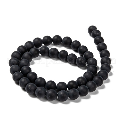 Dyed & Heated Natural Black Agate Bead Strands&nbsp;US-G-H056-8mm-2