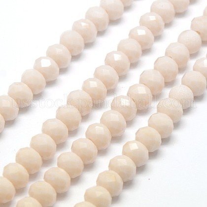 Opaque Solid Color Crystal Glass Rondelle Beads Strands US-EGLA-F046A-09-1