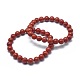 Natural Red Jasper Bead Stretch Bracelets US-BJEW-K212-B-012-1