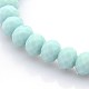 Faceted Opaque Solid Color Crystal Glass Rondelle Beads Stretch Bracelets US-BJEW-F072-M-3