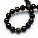 Natural Golden Sheen Obsidian Round Beads Strands US-G-S157-8mm-2
