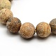 Frosted Natural Picture Jasper Round Bead Strands US-G-M064-10mm-05-2